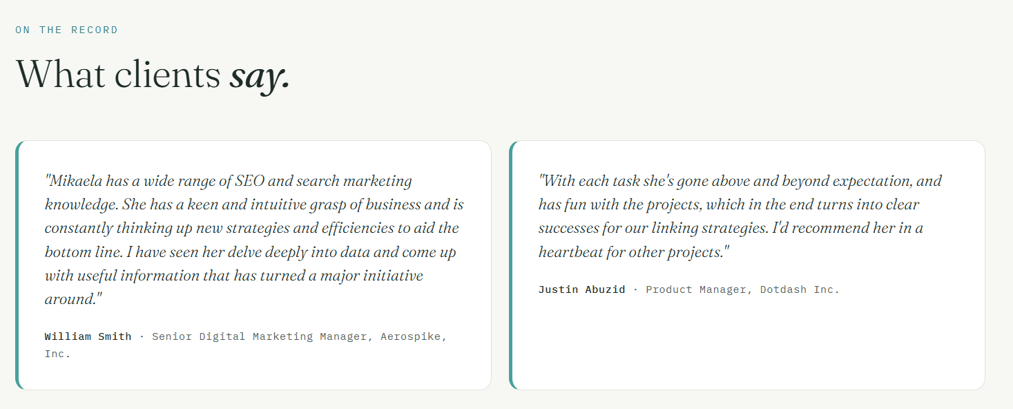 What Clients Say What Clients Say